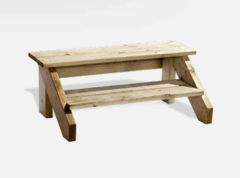 Escalier en bois pour mobil-home MP2 - 2 marches - Bois - 100 x 39 cm