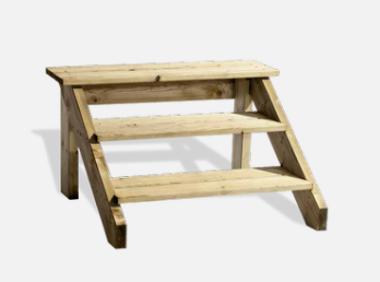 Escalier en bois pour mobil-home MP3 - 3 marches - Bois - 100 x 57 cm