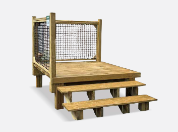 Escalier en bois pour mobil-home PDE Jersey - 2 marches - Bois - 150 x 150 cm